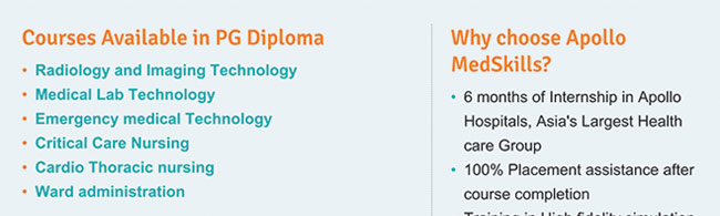 Courses Available in PG Diploma